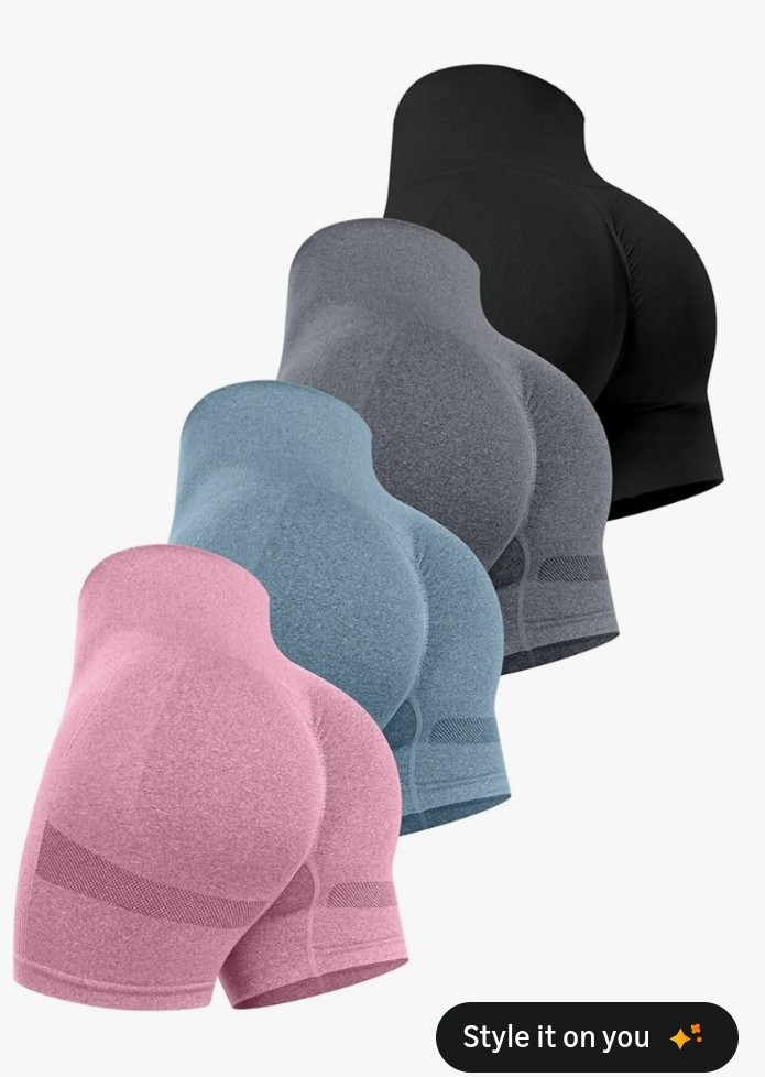 CHRLEISURE Women's 4 Packs Workout Gym Shorts